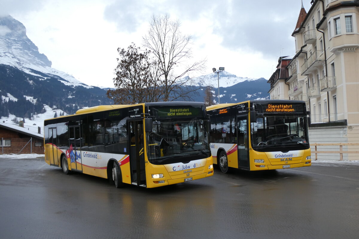 (283'653) - GrindelwaldBus, Grindelwald - Nr. 24/BE 364'408 - MAN/G�ppel am 2. Januar 2026 beim Bahnhof Grindelwald