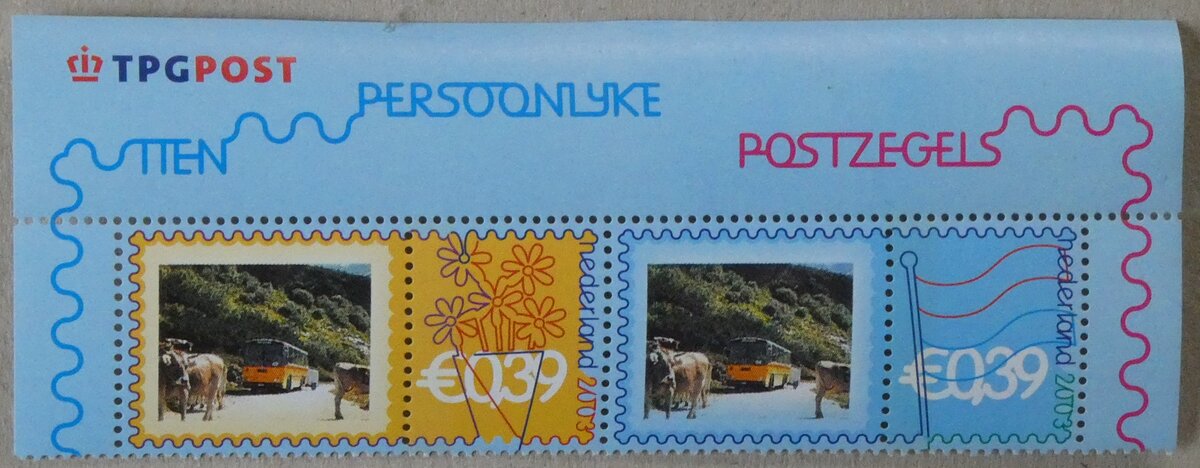 (283'769) - Aus Holland: Zwei Briefmarken - � 39 Eurocent - mit Saurer RH am 9. Januar 2026 in Thun