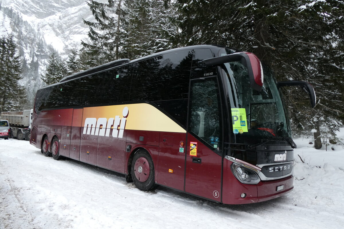 (283'968) - Marti, Kallnach - Nr. 5/BE 572'205 - Setra am 10. Januar 2026 in Adelboden, Unter dem Birg