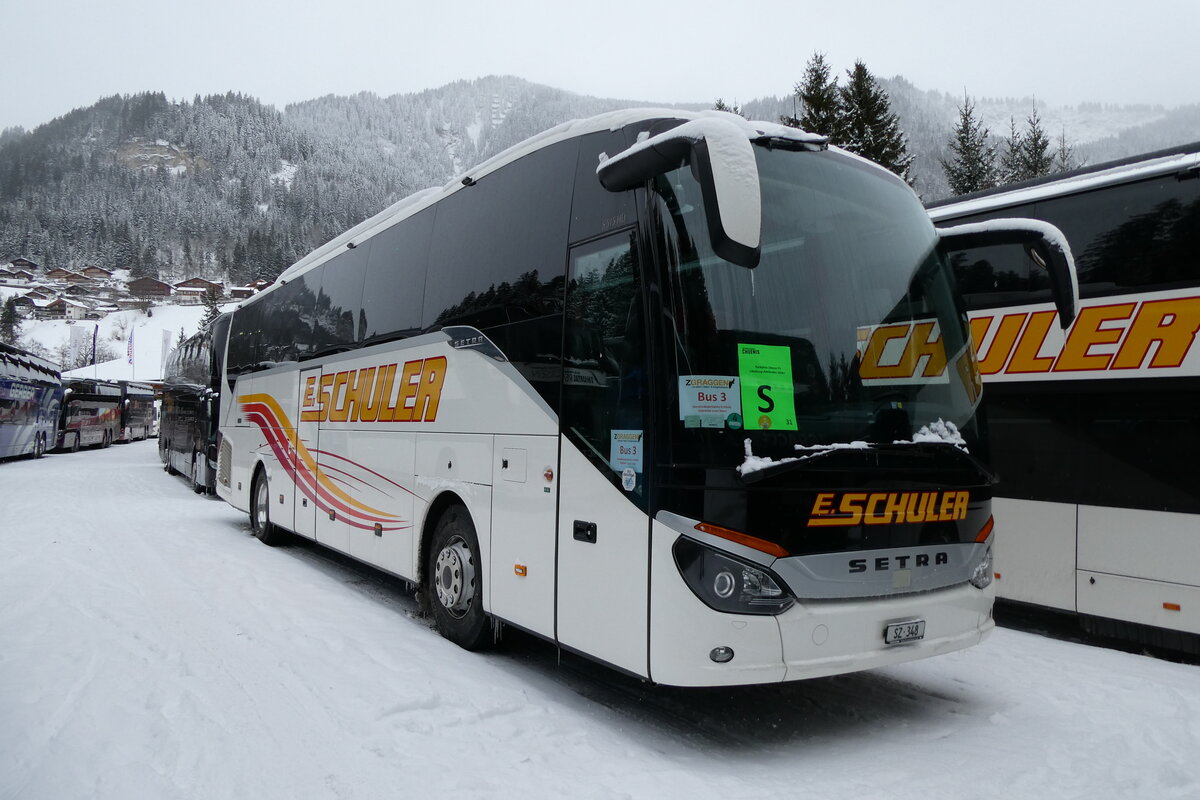 (284'014) - Schuler, Feusisberg - SZ 348 - Setra am 10. Januar 2026 in Adelboden, ASB