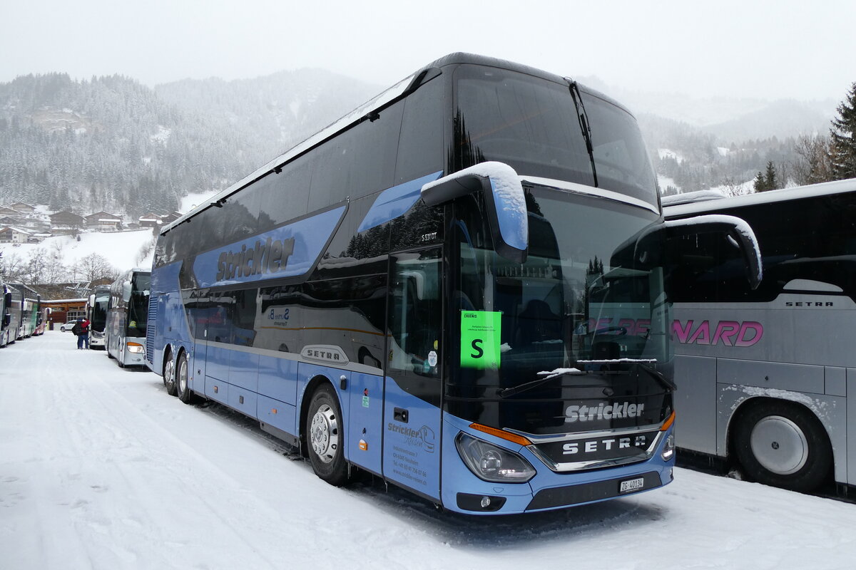 (284'039) - Strickler, Neuheim - ZG 40'134 - Setra am 10. Januar 2026 in Adelboden, ASB