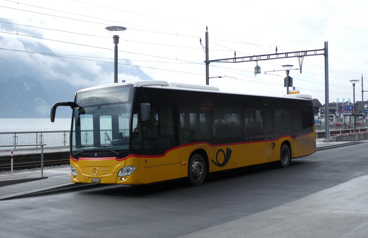 (284'346) - Fl�ck, Brienz - Nr. 3/BE 568'700/PID 11'687 - Mercedes (ex PostAuto Bern) am 26. Januar 2026 beim Bahnhof Brienz