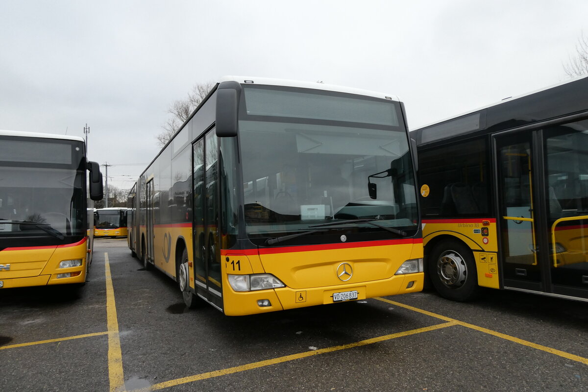 (284'491) - CarPostal Ouest - Nr. 11/VD 206'837/PID 5152 - Mercedes (ex PostAuto Wallis Nr. 11) am 31. Januar 2026 in Yverdon, Garage