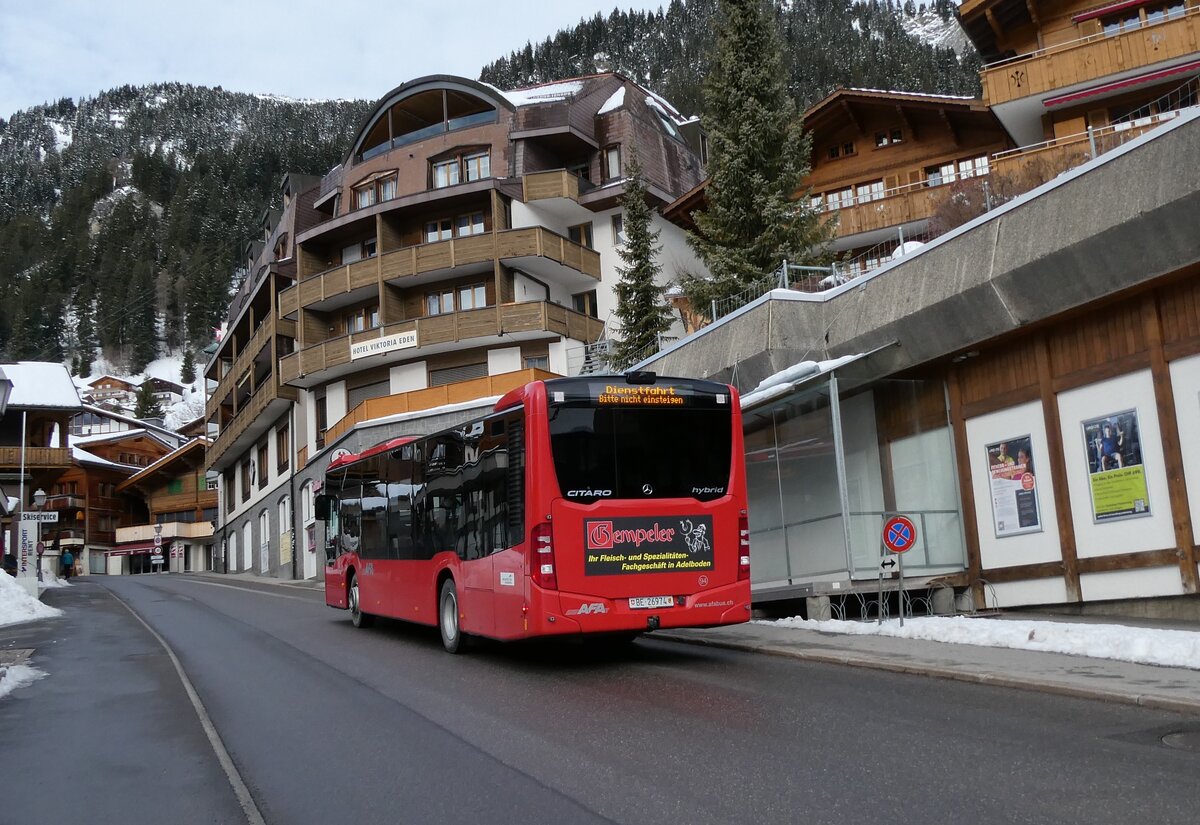 (285'005) - AFA Adelboden - Nr. 94/BE 26'974 - Mercedes am 22. Februar 2026 in Adelboden, Landstrasse