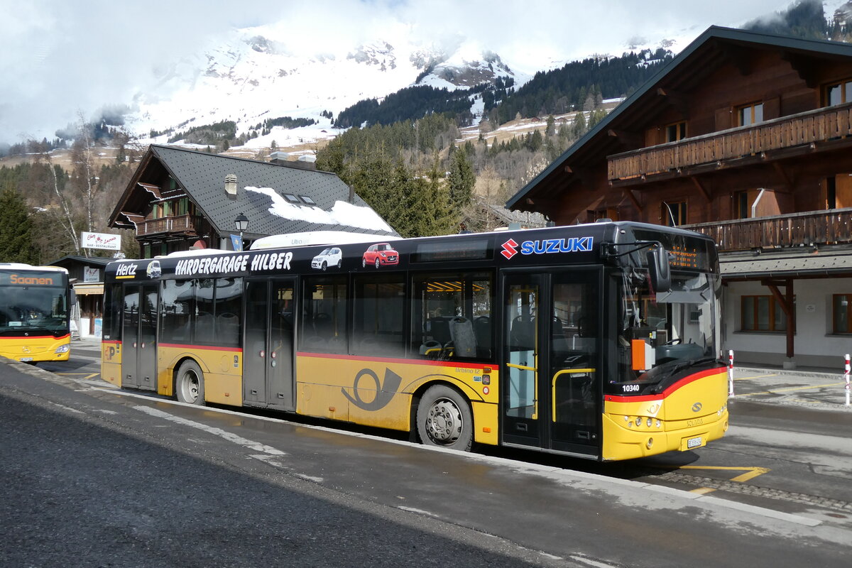 (285'156) - PostAuto Bern - BE 836'434/PID 10'340 - Solaris (ex Nr. 581) am 1. M�rz 2026 beim Bahnhof Les Diablerets