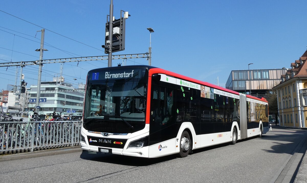 (285'527) - Twerenbold, Baden - Nr. 311/AG 459'041 - MAN am 19. M�rz 2026 beim Bahnhof Baden