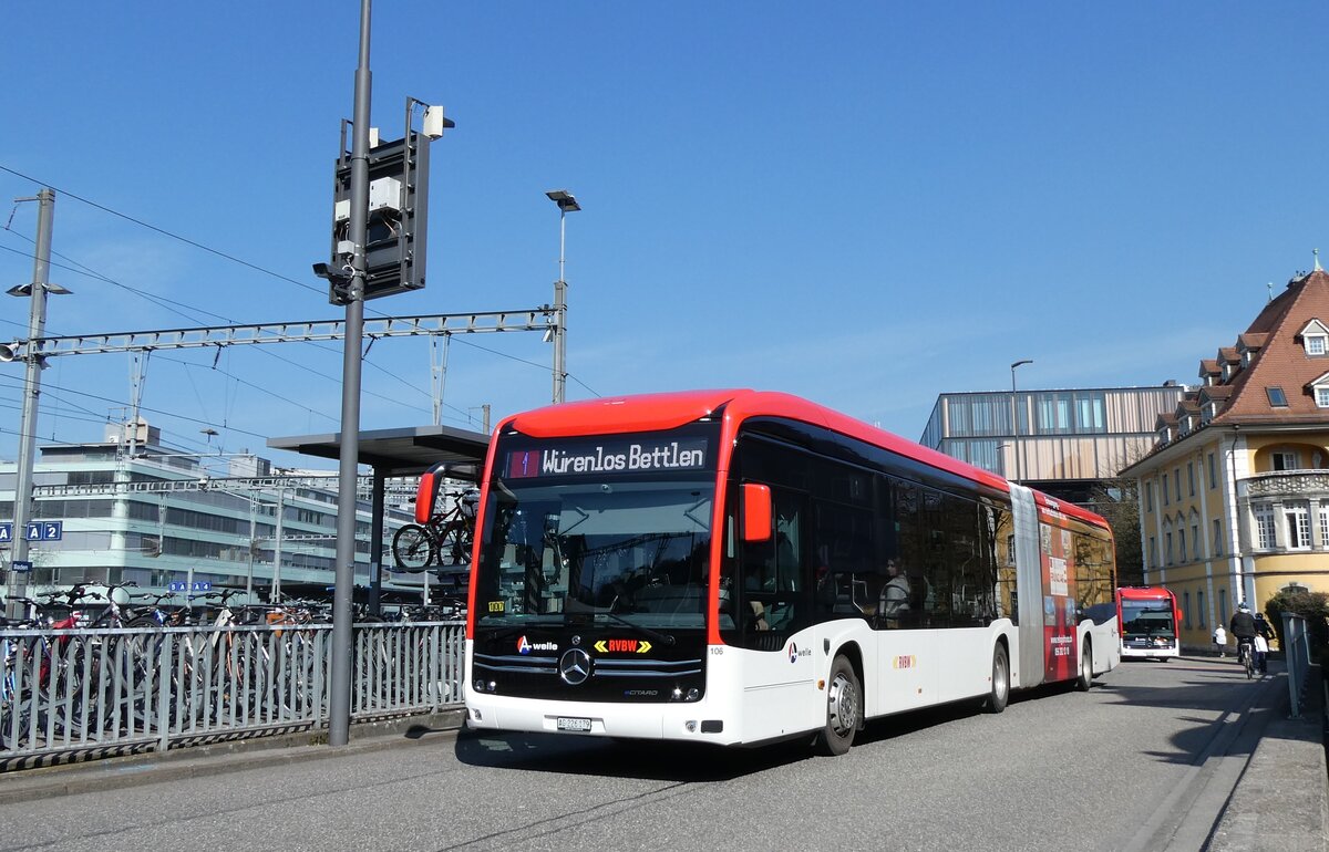 (285'539) - RVBW Wettingen - Nr. 106/AG 226'179 - eMercedes am 19. M�rz 2026 beim Bahnhof Baden