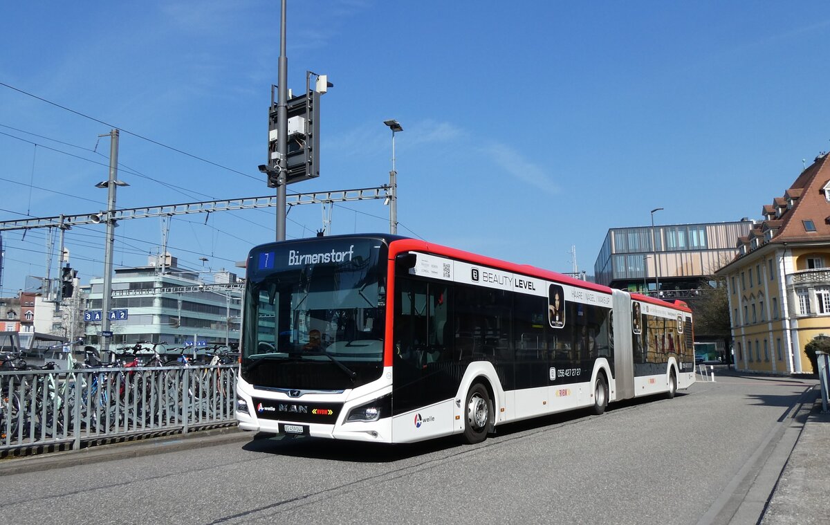 (285'552) - Twerenbold, Baden  Nr. 314/AG 459'044 - MAN am 19. M�rz 2026 beim Bahnhof Baden