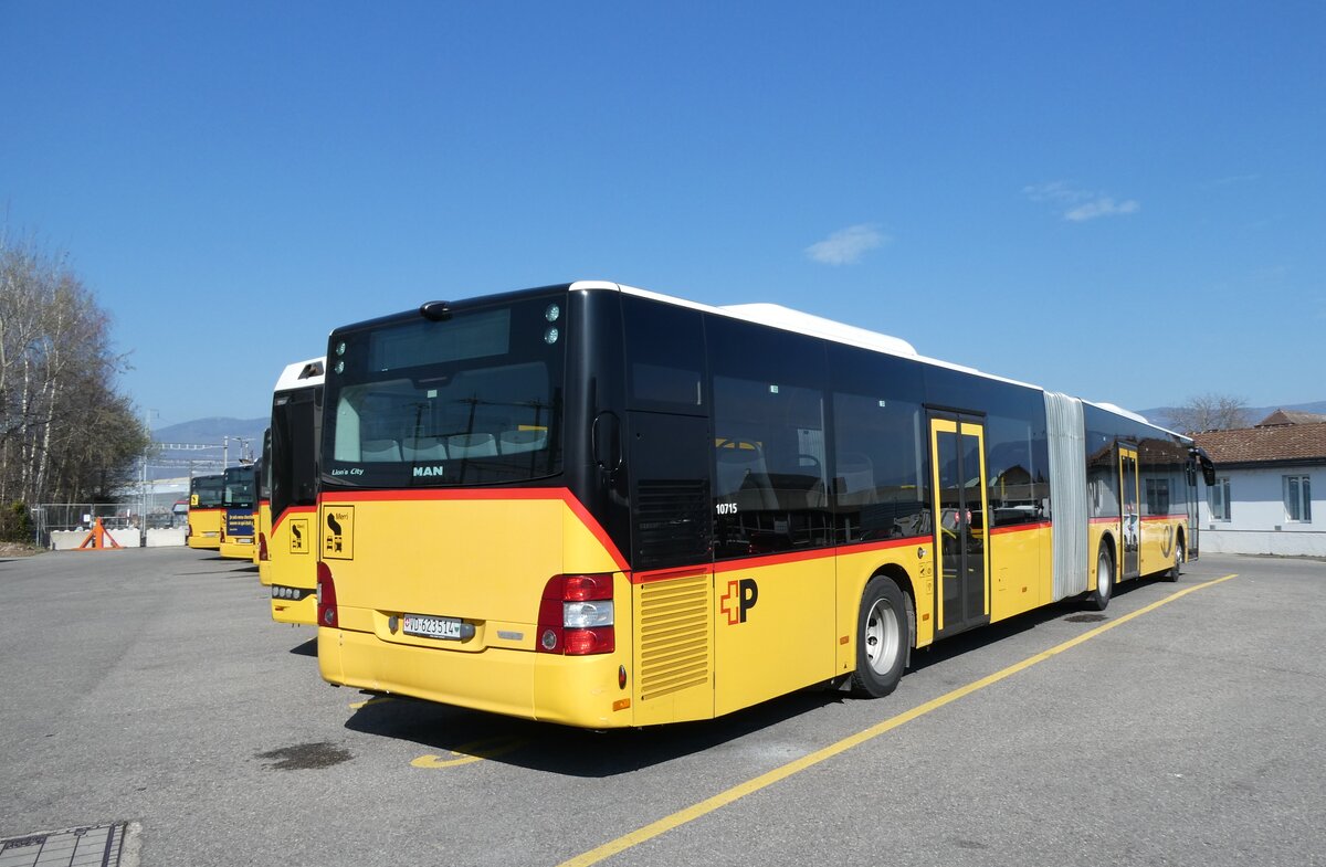 (285'598) - CarPostal Ouest - VD 623'514/PID 10'715 - MAN (ex JU 36'038) am 21. M�rz 2026 in Yverdon, Garage