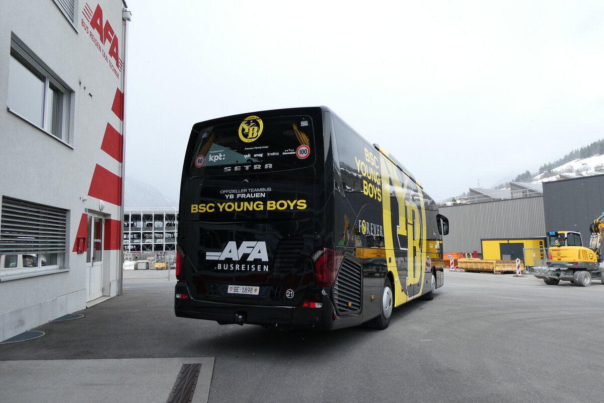 (285'762) - AFA Adelboden - Nr. 21/BE 1898 - Setra (ex Deutschland) am 27. M�rz 2026 in Frutigen, Garage