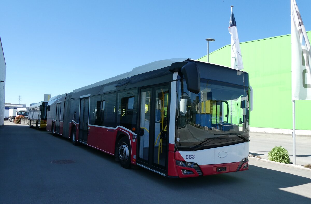 (286'416) - Intertours, Domdidier - Nr. 663 - Solaris (ex PostBus/A BD 15'713) am 25. April 2026 in Kerzers, Interbus
