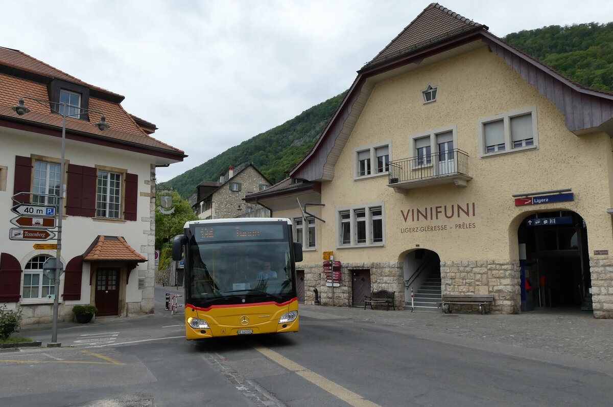 (286'505) - Funi-Car, Biel - Nr. EP12/BE 649'002/PID 10'949 - Mercedes (ex Eurobus, Bern Nr. 12) am 28. April 2026 beim Bahnhof Ligerz