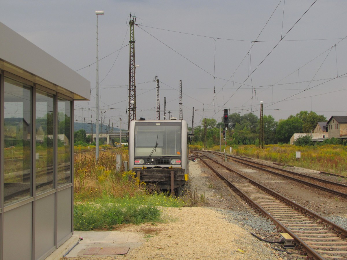Burgenlandbahn 672 911 am 08.09.2013 abgestellt in Naumburg Hbf.