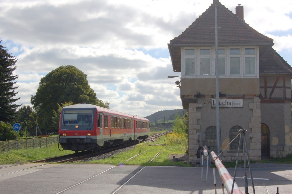 DB 628 602-5 als RB 26824 von Zeitz nach Artern, am 09.09.2006 in Laucha. (Foto: dampflok015)