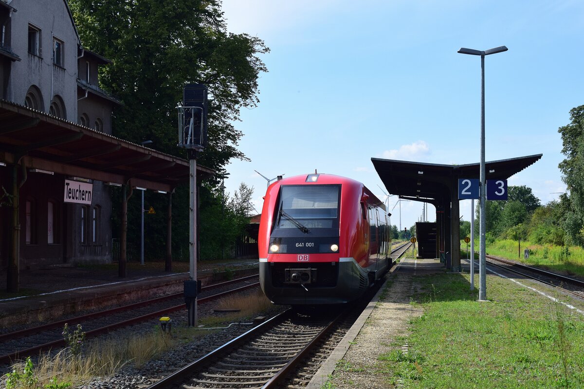 DB 641 001 war trotz eines Streiks am 11.08.2021 in Teuchern als RB76 von Zeitz nach Weißenfels unterwegs. Kurz danach war auch hier Ende und die Züge fielen alle samt aus. (Foto & Text: Dennis Fiedler)