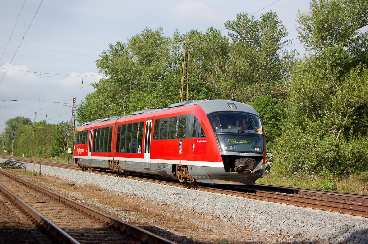 DB 642 557 der Erzgebirgsbahn als RB 23748 von Chemnitz Hbf nach Laucha, am 10.05.2014 in Naumburg Hbf. (Foto: dampflok015)