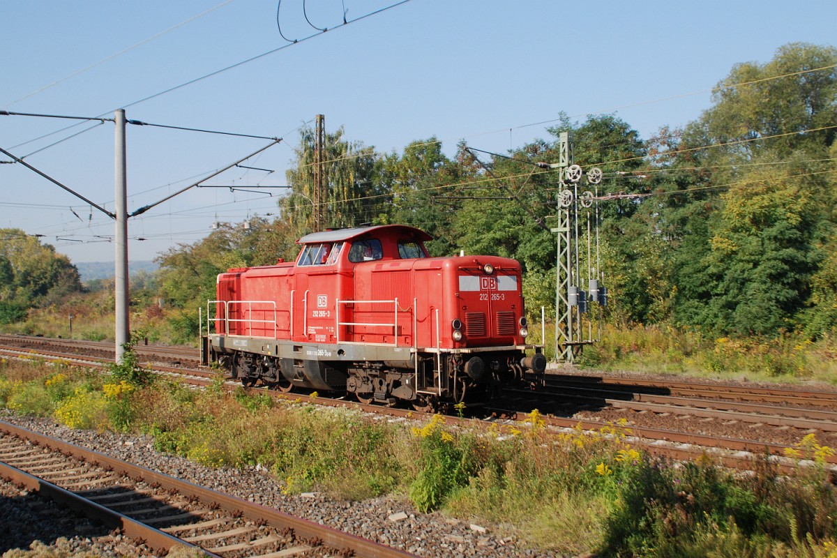 DB Fahrdienstwege 212 265-3 als Tfzf Richtung Großkorbetha, am 03.10.2015 in Naumburg Hbf. (Foto: Marco Zergiebel)