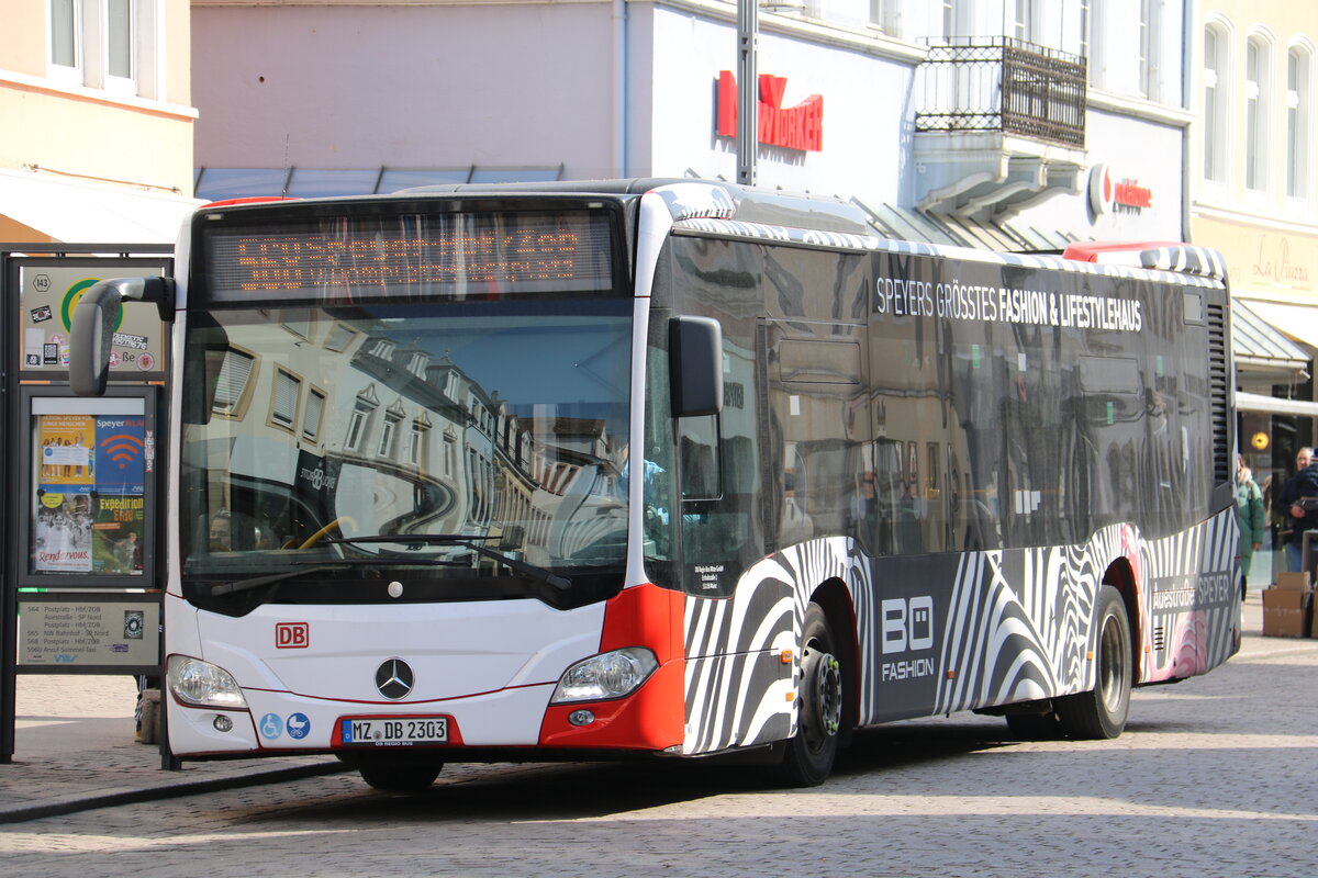 DB Regio Bus Mitte, Mainz - MZ-DB 2303 - Mercedes Benz Citaro C2 am 21. Mrz 2022 in Speyer (Aufnahme: Martin Beyer)