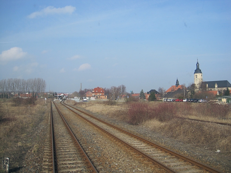 Die restlichen Gleisanlagen vom Bahnhof in Laucha am 16.03.2015. (Foto: Tobias Döpfner, www.bahnreiseberichte.de)