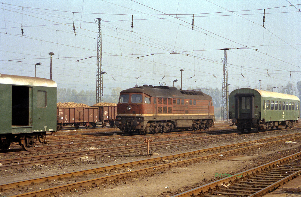 DR 131 008-5 im Oktober 1991 in Naumburg (S) Hbf. (Foto: Jörg Berthold)
