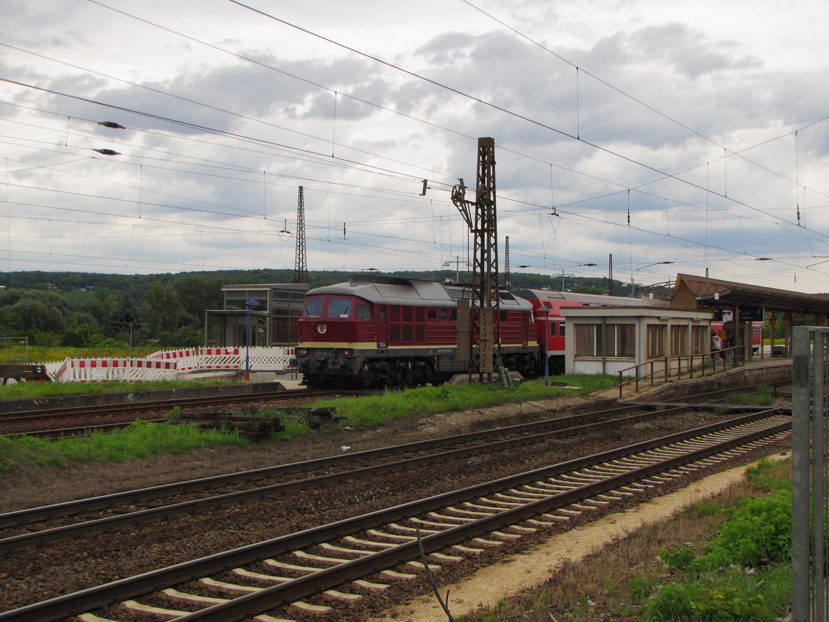 EBS 132 334-4 mit dem DPE 74386 nach Karsdorf, am 20.08.2016 in Naumburg (S) Hbf.