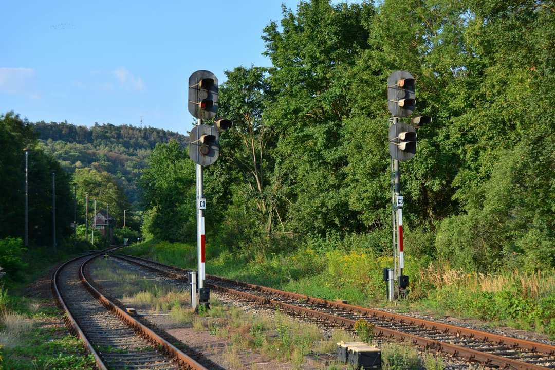 Ein Blick auf die EZMG-Signale am 07.08.2018 im Bahnhof Nebra. Eine Besonderheit an der Unstrutbahn. (Foto: Dennis Fiedler)