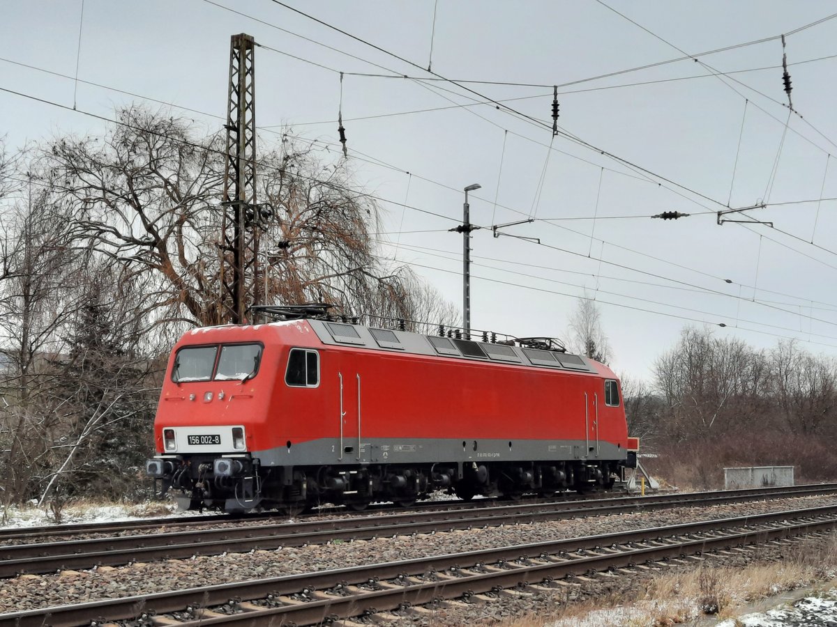 FWK 156 002-8 am 09.01.2021 beim pausieren in Naumburg (S) Hbf.