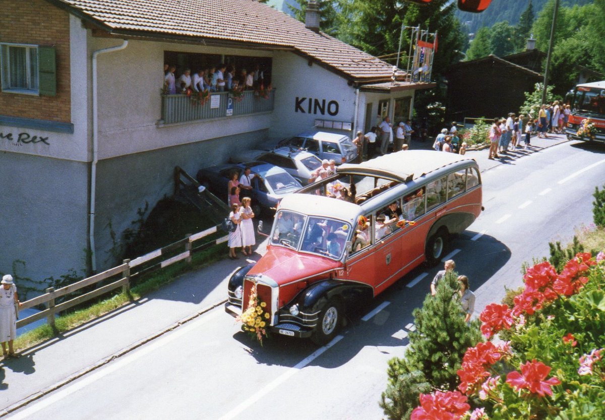 (JAe 1818) - Aus dem Archiv: AFA Adelboden - Nr. 12/BE 26'701 - FBW/R&J am 7. August 1988 in Adelboden, Landstrasse