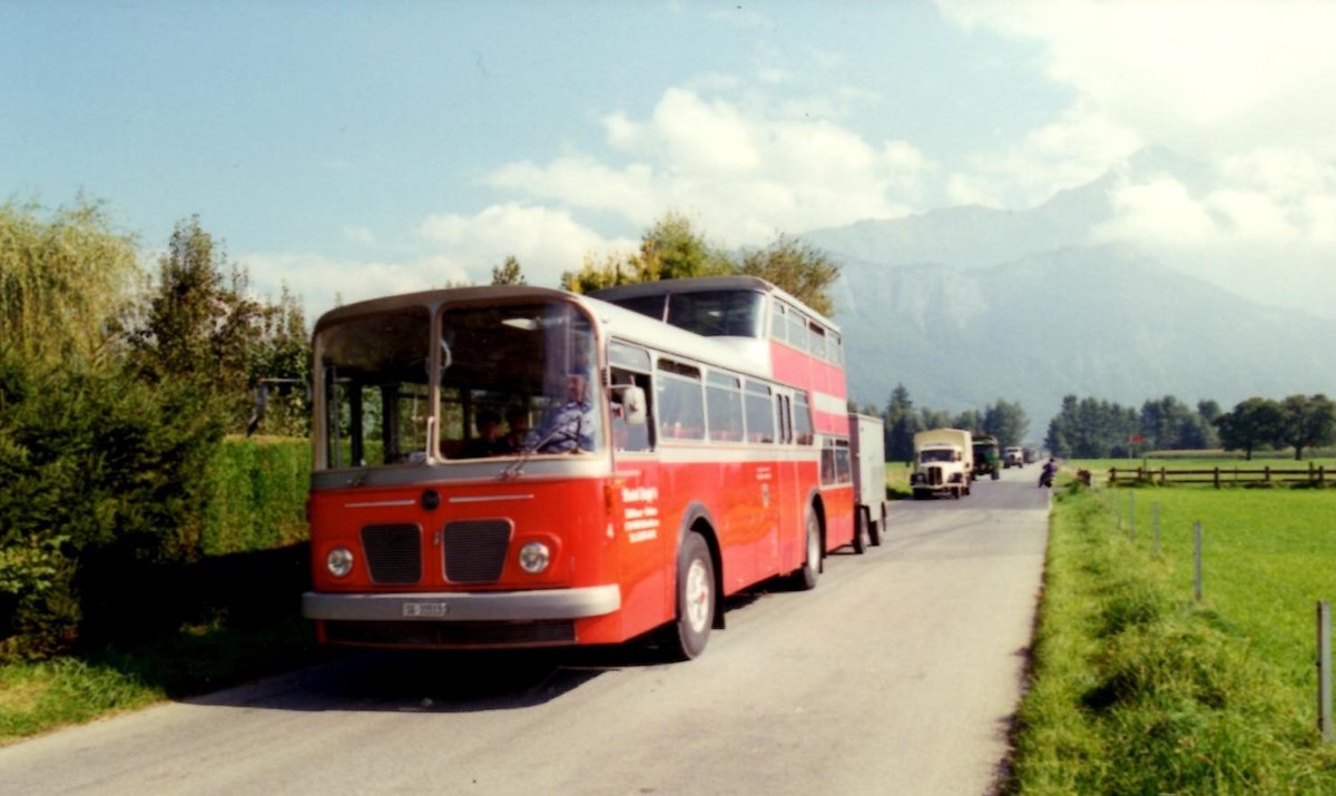 (MD193) - Aus dem Archiv: Wespe, Altsttten - Nr. 4/SG 31'513 - FBW/Vetter-R&J Anderthalbdecker (ex AFA Adelboden Nr. 4) um 1994