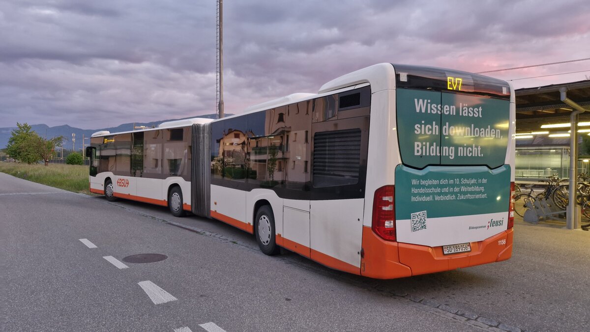Mercedes-Benz Citaro G C2, SO 189056, in Deitingen Bahnhof, als Ersatzverkehr Solothurn-Luterbach-Deitingen, Busbetriebe Solothurn und Umgebung, Aufgenommen am 10. Mai 2026