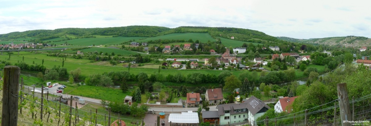 Panoramablick auf den ehemaligen Freyburger Bahnhof am 10.05.2014. (Foto: Klaus Hentschel)