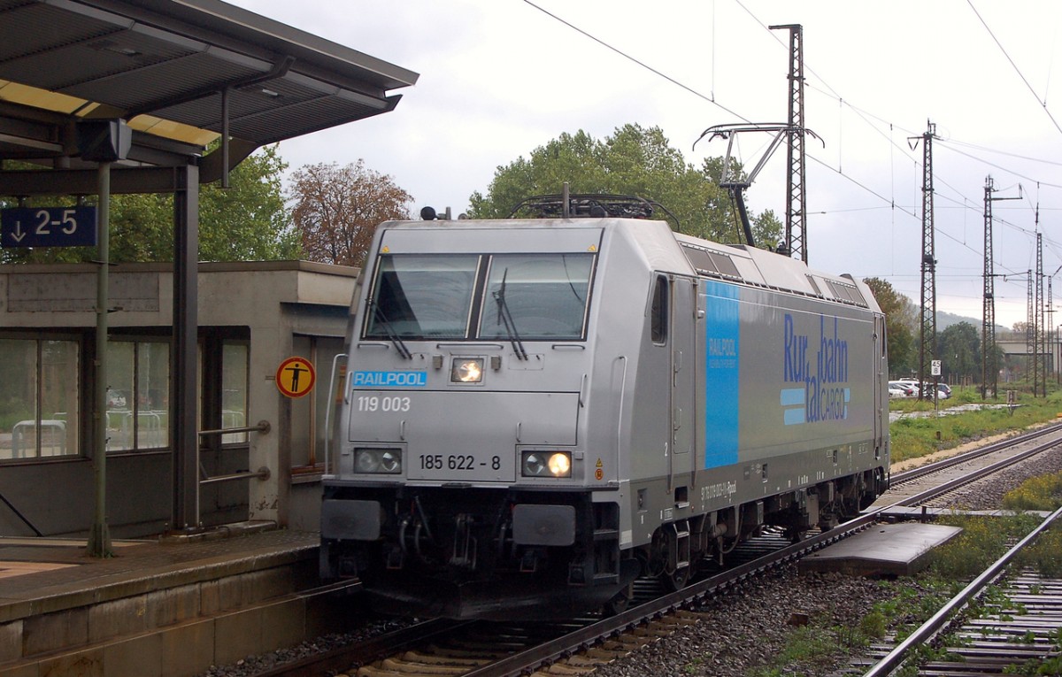 Rurtalbahn Cargo 185 622-8 als Tfzf Richtung Großkorbetha, am 22.09.2014 in Naumburg Hbf. (Foto: dampflok015)