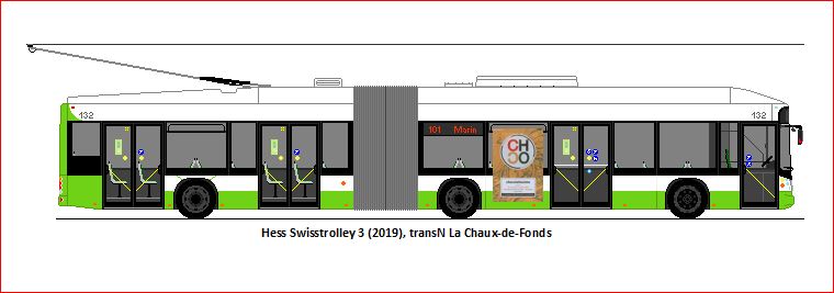 transN, La Chaux-de-Fonds - Nr. 132 - Hess Swisstrolley 3