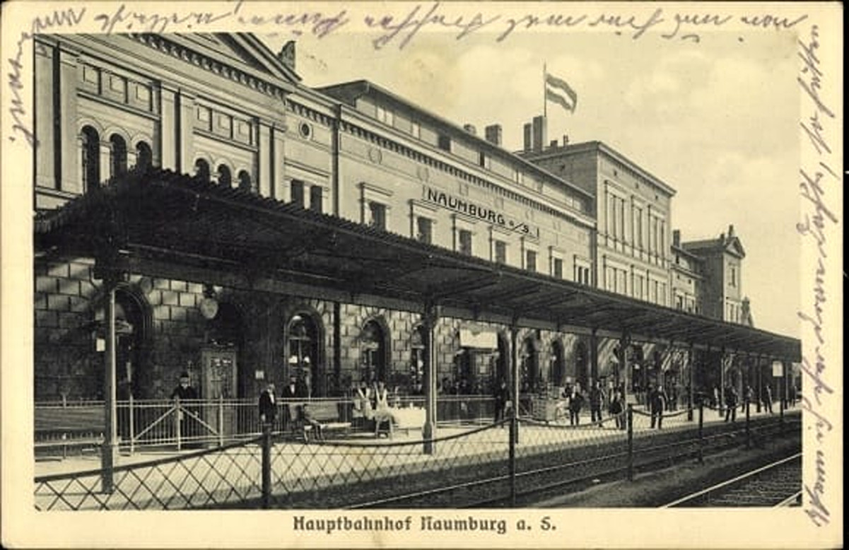 Der Bahnsteig 1 in Naumburg (S) Hbf zur Kaiserzeit. (Foto: Heimatgeschichten)