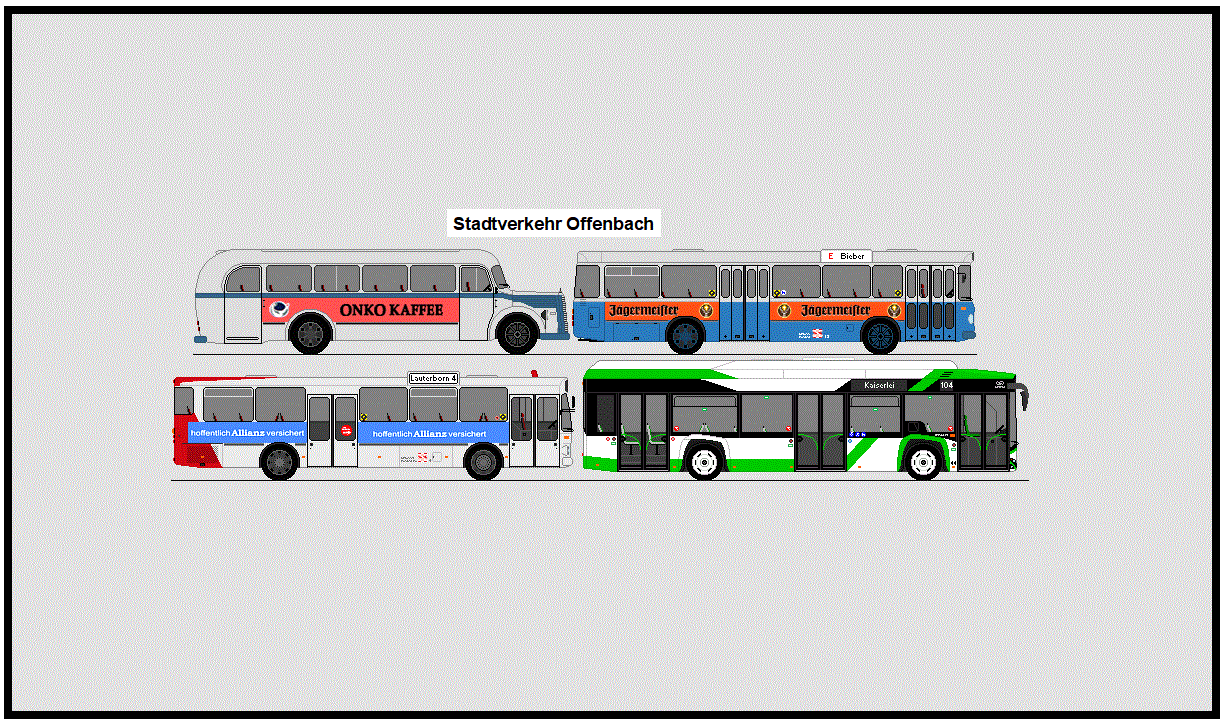 OVB Offenbach - Mercedes Benz O 5000 + MAN 750 HO M11 + Mercedes Benz O 305 + Solaris Urbino 12 electric