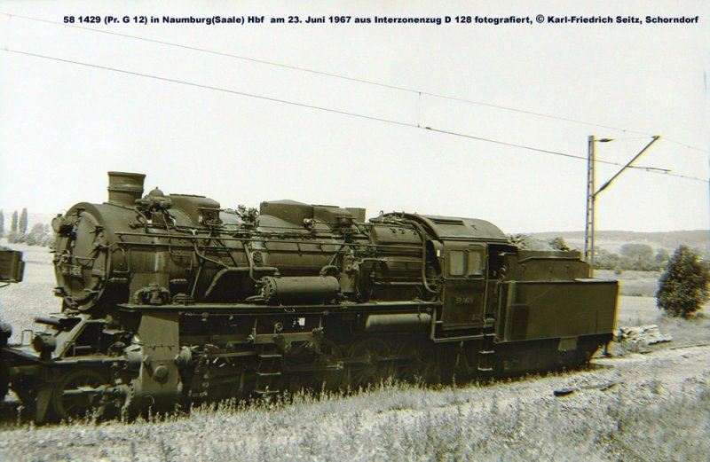DR 58 1429 in Naumburg (Saale) Hbf; 23.06.1967 (Foto: Karl-Friedrich Seitz)