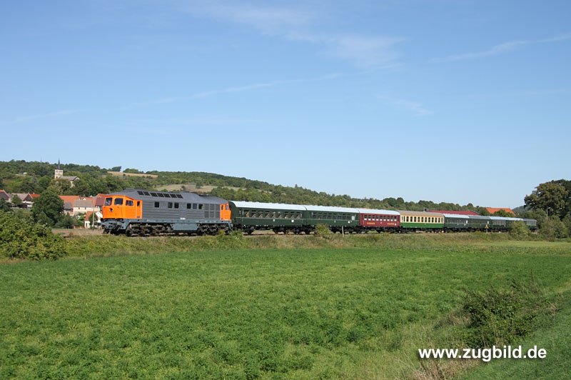 EKO Trans 232 850-8 mit dem Leerzug von Freyburg (Unstrut) nach Naumburg (Saale) Hbf bei Kleinjena; 13.09.2008 (Foto: Daniel Berg) 
