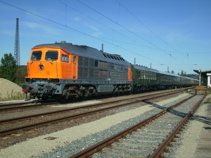 EKO Trans 232 850-8 mit dem Leerzug aus Cottbus, abgestellt in Naumburg (Saale) Hbf; 13.09.2008 (Foto: Marcel Grauke) 