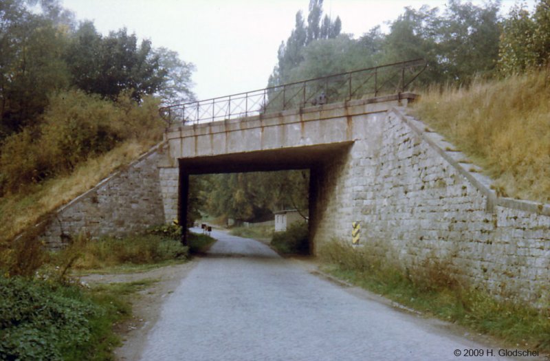 Finnebahnbrücke in Lossa; 1985 (Foto: Heinz Glodschei)