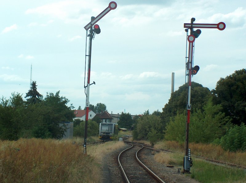 Formsignale Richtung Nebra im Bf Laucha; 14.08.2008
