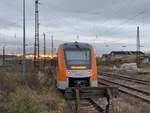 Abellio 1648 416 mit Werbung für 'Mein Takt Sachsen-Anhalt', am 17.11.2020 in der Abstellung in Naumburg (S) Hbf. (Foto: Marcus Riediger)