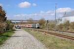 Am 10.04.2025 stand die Railadventure 2016 902 mit sechs Triebwagen der BR 628 in Karsdorf Bbf. 628 269, 628 266, 628 289, 628 268, 628 247 und 628 337 wurden aus dem DB Stillstandsmanagement nach Rumänien überührt. (Foto: Paul Hesselbach)