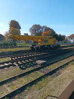 Sanierungsarbeiten am 16.10.2024 im Bahnhof Querfurt.