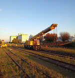 Sanierungsarbeiten am 16.10.2024 im Bahnhof Querfurt.