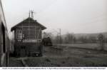 Der Posten 3 an der westlichen Ausfahrt in Naumburg Hbf am 11.04.1969.