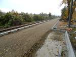 Die Bauarbeiten gehen voran.
Am Hp Kleinjena entsteht ein neuer Bahnsteig.(04.11.2011)