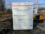 InfoSchild über die Baumassnahme des Hp Reinsdorf; 26.01.2012