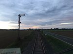 Das Einfahrtssignal von Gehofen, fotografiert aus dem 14.  Unstrut-Schrecke-Express  am 03.10.2016; (Foto: JKHalle Verkehrsfotografie, Jan Krehl)