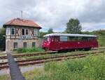 Am 16.08.2024 war das EBS  Ferkeltaxi  772 345-4 nach Erfurt Hbf unterwegs.