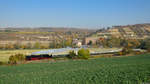 IGE Werrabahn-Eisenach 41 1144-9 mit dem Leerpark des  Rotkäppchen-Express II  auf der Fahrt von Freyburg zur Abstellung nach Karsdorf, am 21.10.2012 bei Balgstädt.